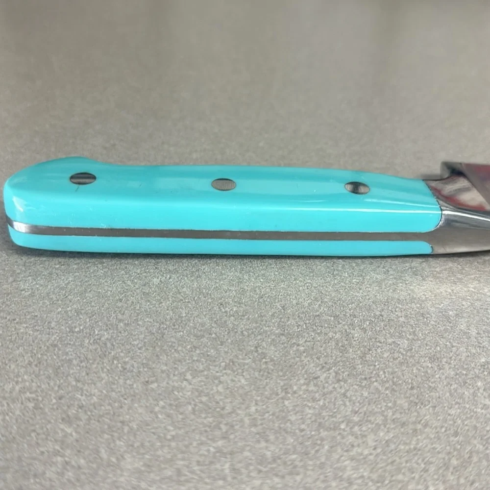 Pioneer Woman 8 in knife with Turquoise handle in good used condition